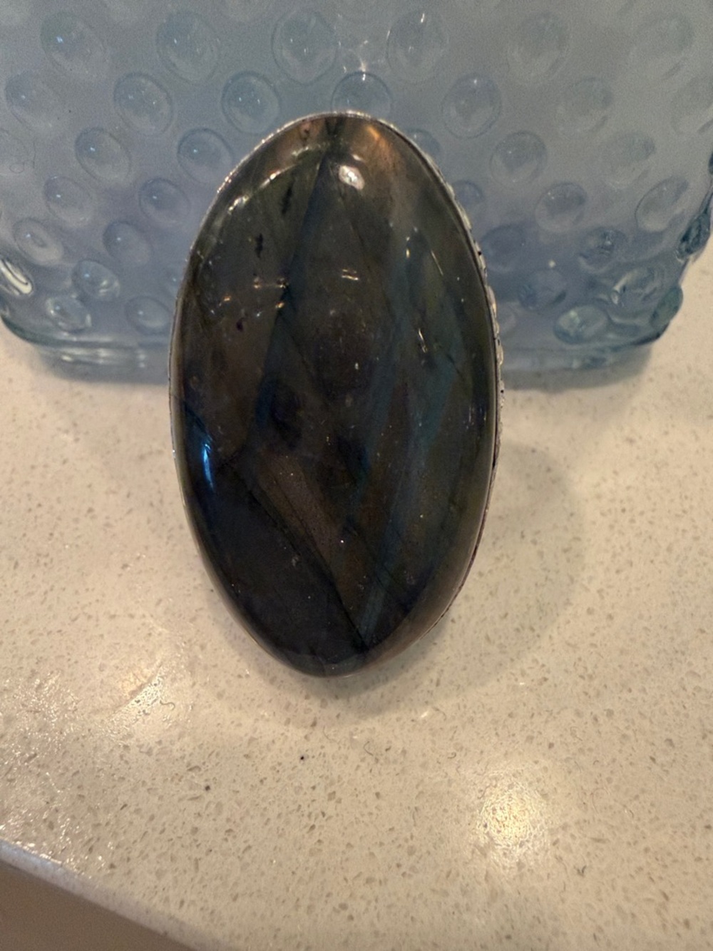 Large Labradorite Oval Statement Ring - Women Jewelry - Picture 6 of 7